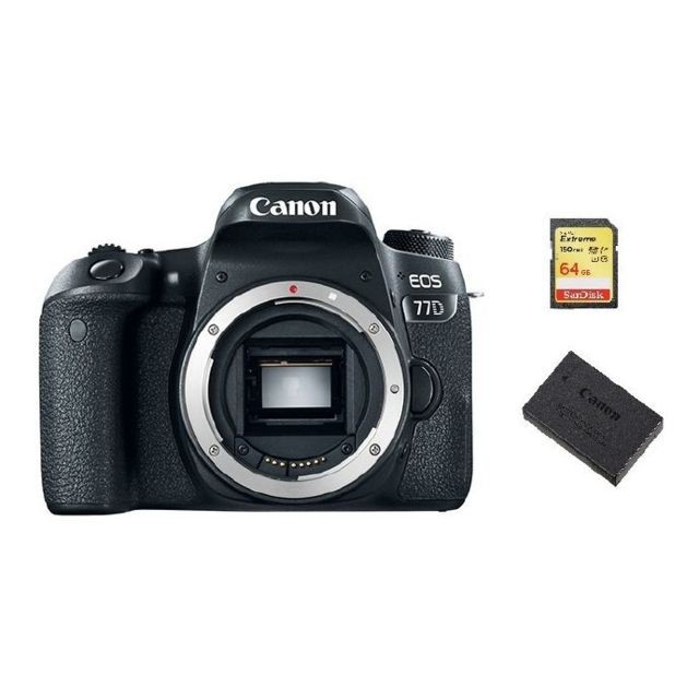 Canon - CANON EOS 77D Body + 64GB SD card + LP-E17 Battery Canon  - Reflex Numérique
