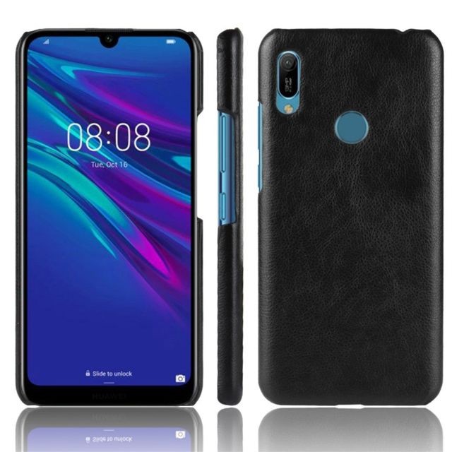 Wewoo - Coque Antichoc Litchi Texture PC + Housse de protection en PU pour Huawei Y6 2019 Noir Wewoo  - Coque, étui smartphone