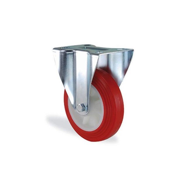 marque generique - Roulette fixe polyuréthane rouge diamètre 80mm charge 125kg marque generique  - Quincaillerie
