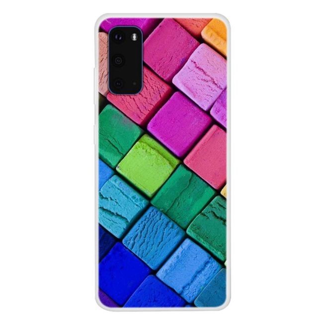 Generic - Coque en TPU impression de motifs souple cubes colorés pour votre Samsung Galaxy S20 Generic  - Coque Galaxy S6 Coque, étui smartphone
