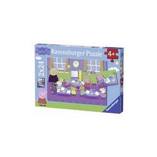 Ravensburger - Puzzle 2x24p Peppa Pig En classe Ravensburger  - Puzzles
