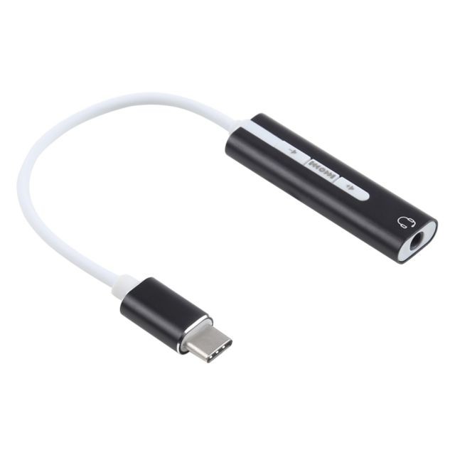 Wewoo - Carte Son USB noir Aluminium Shell 3.5mm Jack USB-C externe / Type-C HIFI Magic Voice 7.1 adaptateur de convertisseur de canal Free Drive - Carte Audio