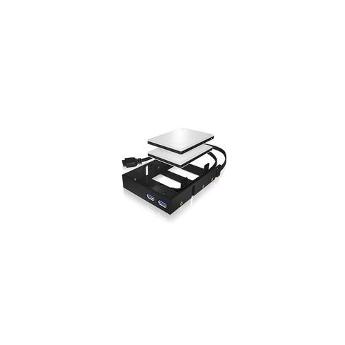 Lecteur carte mémoire Icy Box Façade 3,5'' 2 ports USB 3.0 et 2x HDD/SSD 2,5''