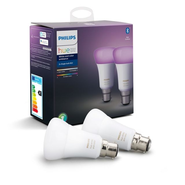 Philips Hue - White & Color Ambiance 10W B22 x2 - Philips Hue