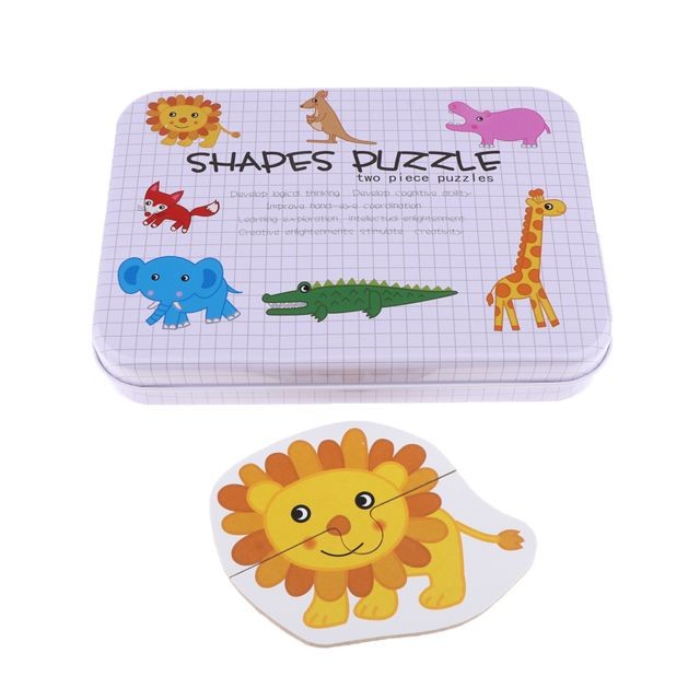 marque generique - blocs de bois puzzle jouets préscolaires pour enfants en bas âge enfants animaux sauvages marque generique  - Jeux d'éveil