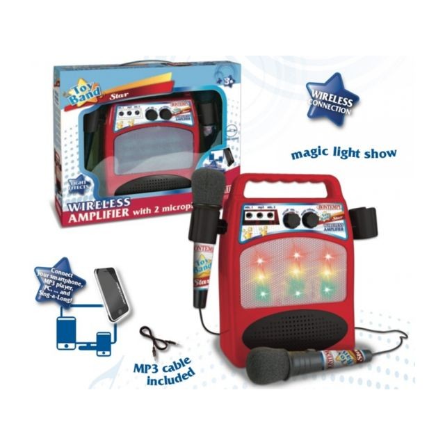 Bontempi - Amplificateur lumineux sans fil avec 2 microphones Bontempi  - Accessoire enfant Bontempi