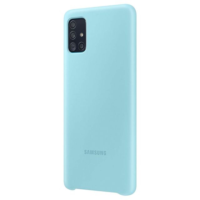 Samsung - Coque Galaxy A51 Semi-rigide Soft Touch Silicone Cover Original Bleu Turquoise Samsung   - Accessoire Smartphone Samsung galaxy a51