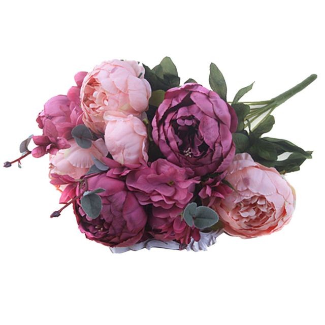 marque generique - bouquet de fleurs de soie de pivoine artificielle mariage décoration de la maison pâle mauve marque generique  - Centre de table fleurs artificielles