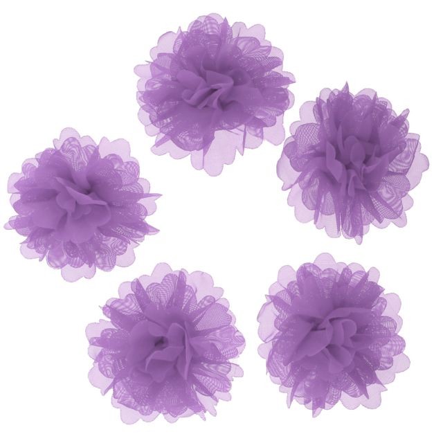 marque generique - 5pcs artificielle mousseline de soie fleur diy coiffure mariage floral décor violet - Deco mariage violet