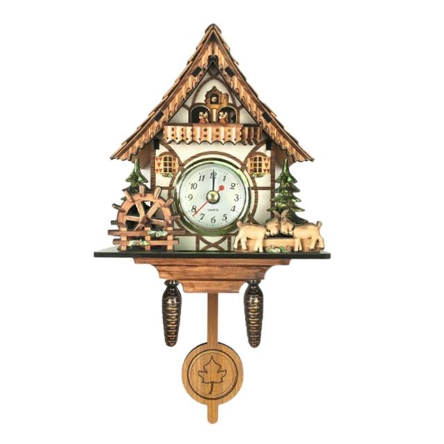 marque generique - antiquité coucou horloge murale horloge en bois vintage décor à la maison excellent cadeau e marque generique  - Pendule coucou