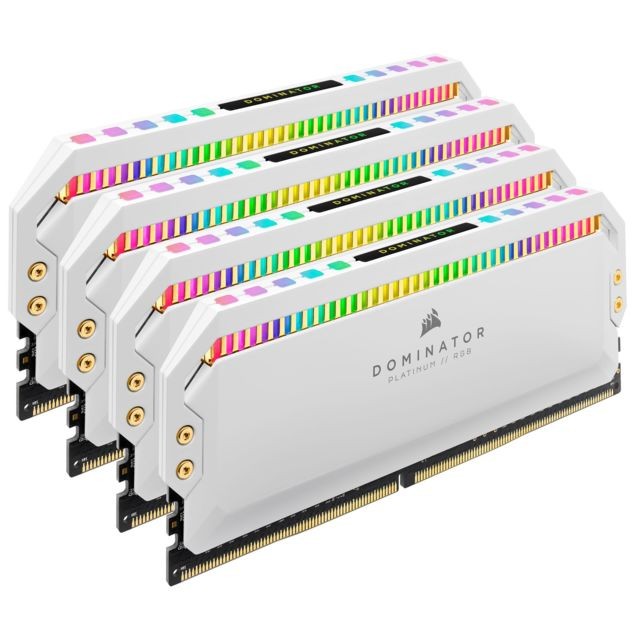 Corsair Dominator Platinum - 4 x 8 Go - DDR4 3200 MHz - RGB - Blanc