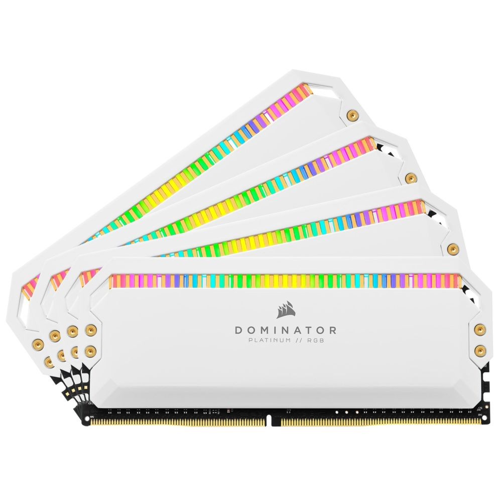 RAM PC Corsair Dominator Platinum - 4 x 8 Go - DDR4 3200 MHz - RGB - Blanc