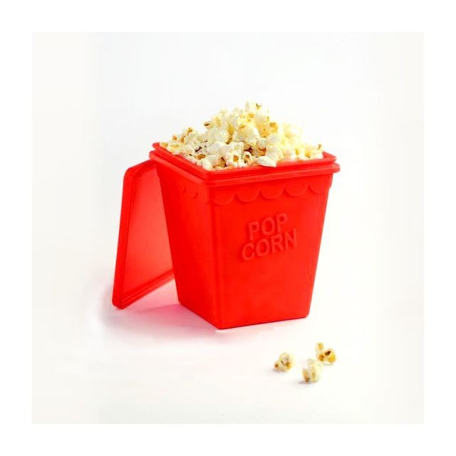 Yoko Design - Pot à Pop-Corn en silicone Trendy Pop Rouge - Machine à pop corn Cuisson festive