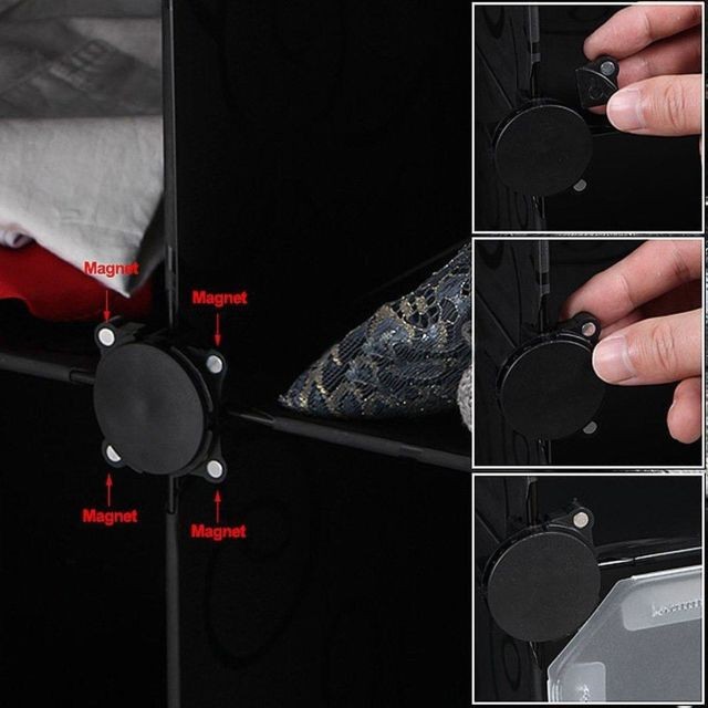Etagères Armoire étagère rangement montage simple système enfichable 6 compartiments noir 2012047