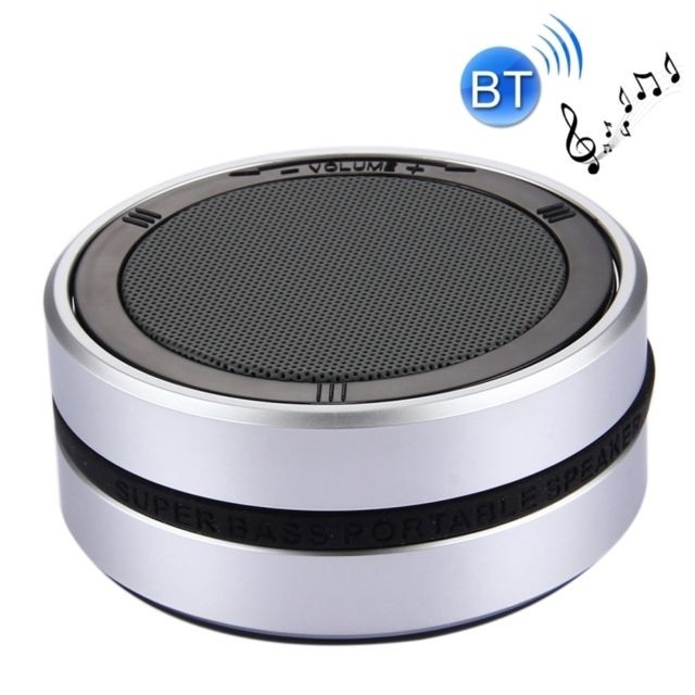 Enceintes Hifi Wewoo Enceinte Bluetooth d'intérieur argent Haut-parleur stéréo en forme portable, avec microphone intégré, Contrôle de volume à 360 degrés et appels mains libres, carte TF AUX IN, distance Bluetooth: 10 m