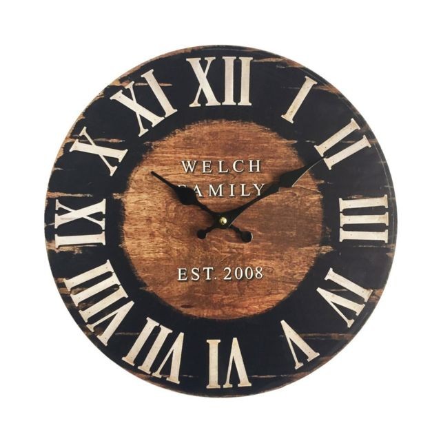 Mobili Rebecca - Horloge de Salon Horloge Murale Bois Industrielle 33,8x33,8x4 Mobili Rebecca  - Horloge industrielle