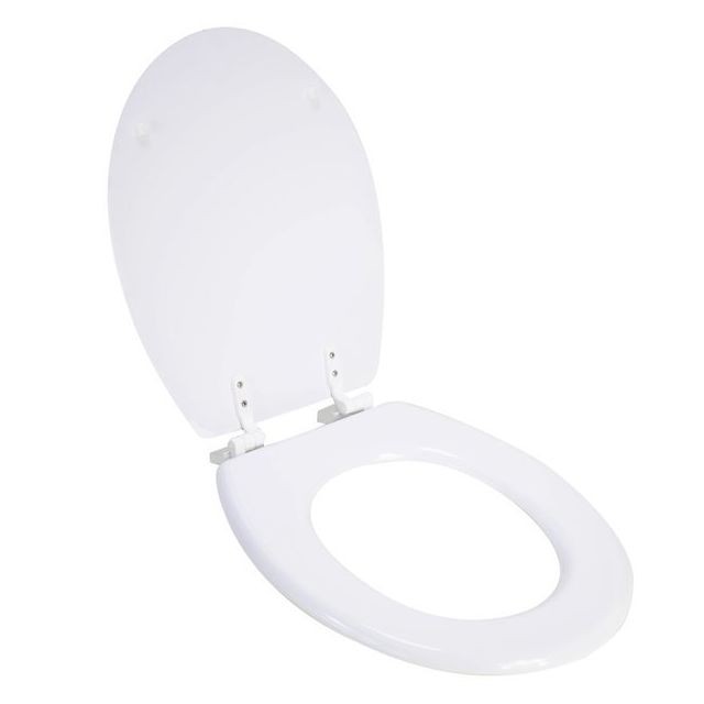 Arvix - Abattant wc en bois compresse MDF uni blanc Charnieres plastique Siege de toilette universel - Abattant  WC Standard
