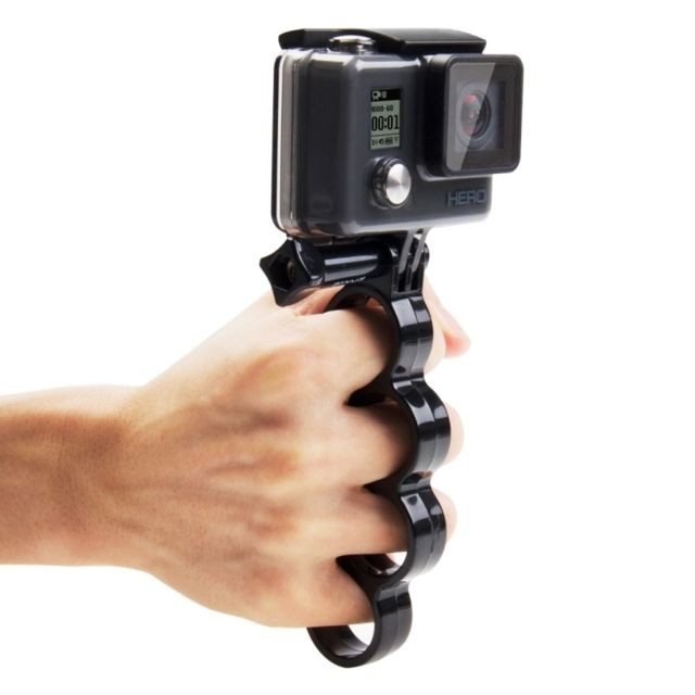 Wewoo - Stabilisateur noir pour GoPro HERO6 / 5/5 Session / 4 Session / 4/3 + / 3/2/1, Xiaomi et autres caméras d'action poche en plastique Knuckles Fingers Grip anneau Monopode trépied avec vis à vis - Caméras Sportives