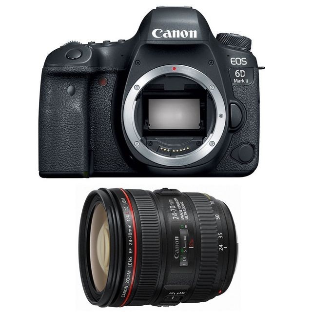 Canon - PACK CANON EOS 6D MARK II + EF 24-70 f/4L IS USM - Reflex professionnel
