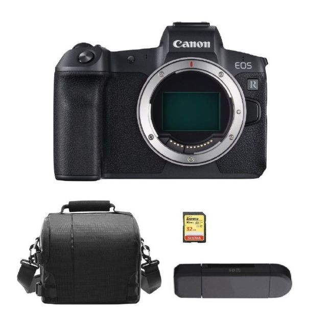 Canon - CANON EOS R Body Black + 64GB SD card + camera Bag + Memory Card Reader Canon  - Reflex Grand Public