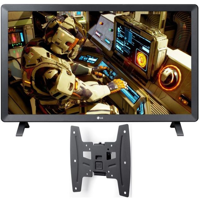 LG - TV LED HD 28'' (71 cm) - 28TL520V + Support TV mural inclinable Solid 19-42" - TV 32'' et moins Sans smart tv