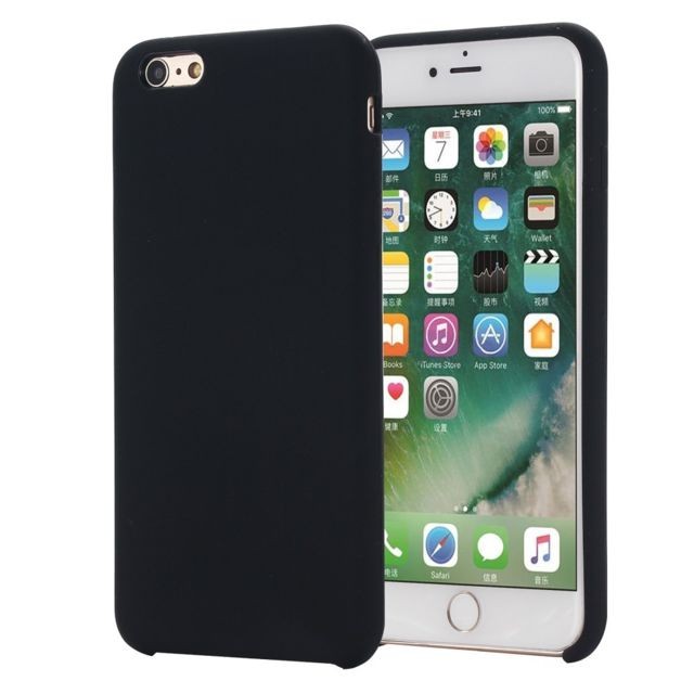 marque generique - Coque en silicone liquide enroulé sur les bords noir pour votre Apple iPhone 6s/6 marque generique  - Marchand Magunivers