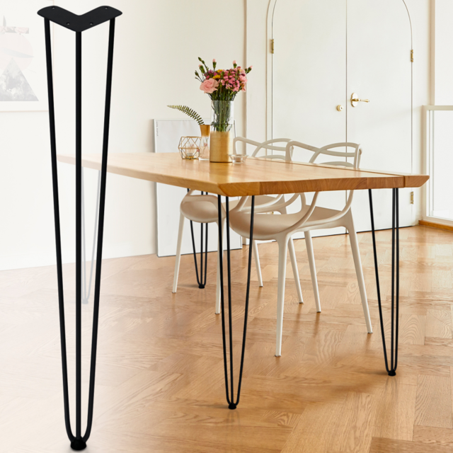 Idmarket - Lot de 4 pieds épingle 71 cm pour table design industriel - Cheville
