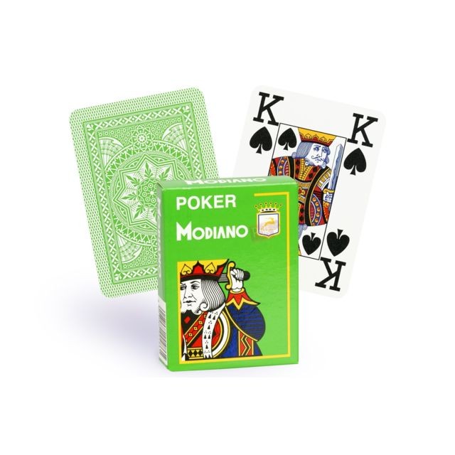Modiano - Cartes Modiano 100% plastique 4 index (vert clair) Modiano  - Accessoires poker Modiano