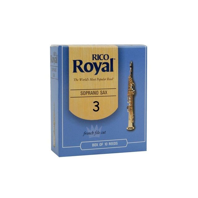 Rico - Boîte de 10 anches Rico Royal pour saxophone soprano force 3 - Accessoires instruments à vent Rico