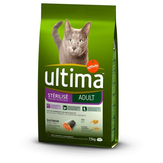 Ultima - ULTIMA Croquettes stérilisées au saumon - Pour chat - 7,5 kg Ultima  - Croquettes pour chat