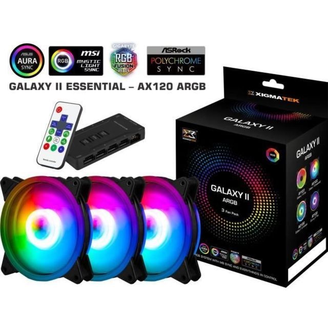 Xigmatek Galaxy II Pro - Noir - RGB - 12 cm
