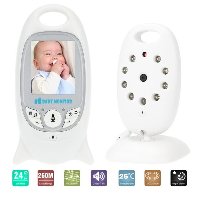 Wewoo - Babyphone vidéo Babycam blanc 2,4 pouces LCD 2.4GHz surveillance sans  fil caméra bébé moniteur avec 7-IR LED Night Vision, Talk bidirectionnel -  Babyphone connecté - Rue du Commerce