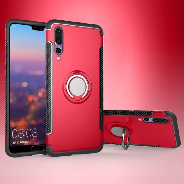 marque generique - Coque en TPU bague hybride en fibre de carbone rouge pour votre Huawei P20 Pro marque generique  - Autres accessoires smartphone