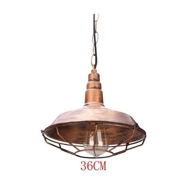Stoex - Suspension Industrielle Antique Style Luminaire Vintage Cuivre de Lampe de Culot Edison E27 en Métal 36cm pour Salon Cuisine Stoex  - Luminaire style industriel