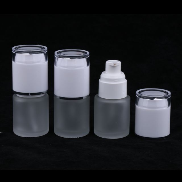 Appareil balnéo 3 flacons de vaporisateur vide rechargeable en verre dépoli 20ml, 20 ml, bouchon blanc