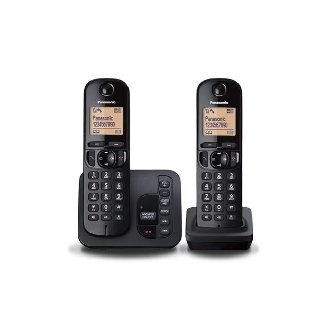 Téléphone fixe filaire Panasonic Panasonic KX-TGC222BLB DECT Noir téléphone