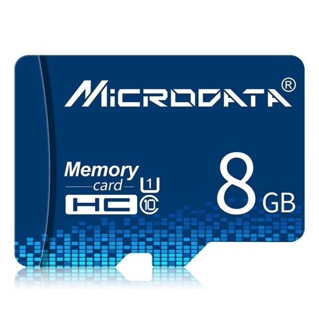Wewoo - Carte Micro SD mémoire MICRODATA 8GB U1 Blue TF SD - Carte Micro SD