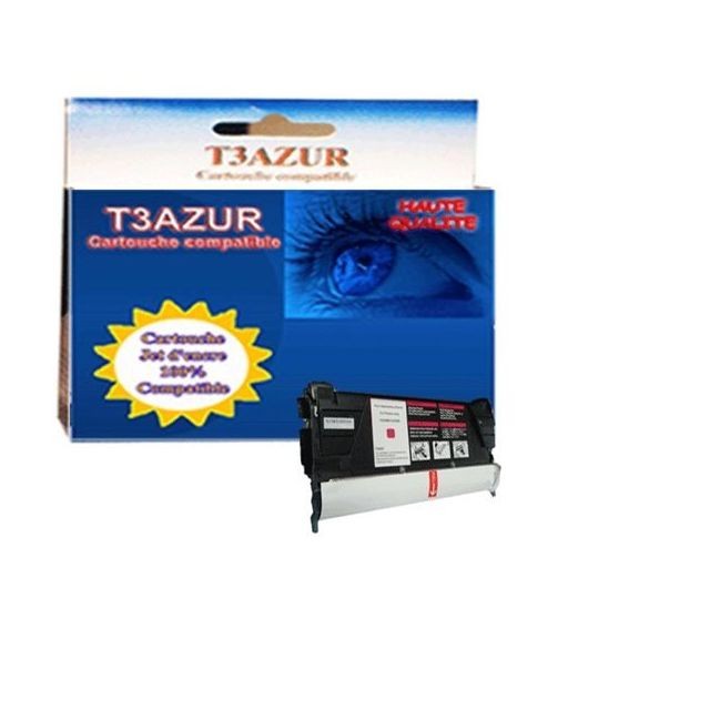 T3Azur - Toner Lexmark C522 / C524 / C5220MS Magenta - Compatible - 3 000 pages T3Azur  - Cartouche d'encre
