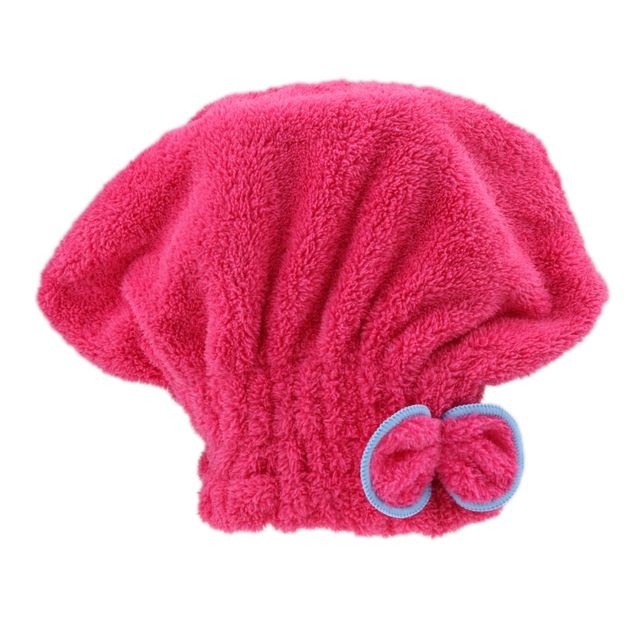 Meubles de salle de bain marque generique Super Absorbant Quick Dry Douchette de bain Cheveux Séchoir Toile Cap Wrap Turban Hat