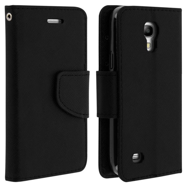 Housse Samsung Galaxy S4 Mini Etui Porte-carte Fonction Stand Fancy Style - noir