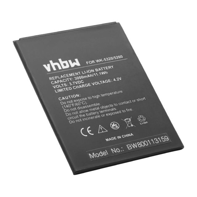 Vhbw - vhbw Li-Polymère batterie 3000mAh (3.8V) pour téléphone portable mobil smartphone Wiko Ridge Fab, Ridge Fab 4G - Batterie téléphone Vhbw
