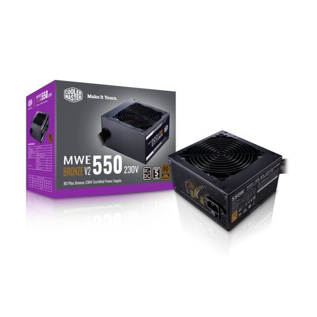 Cooler Master -MWE Bronze 550W - 80+ Cooler Master  - Alimentation non modulaire 550 w