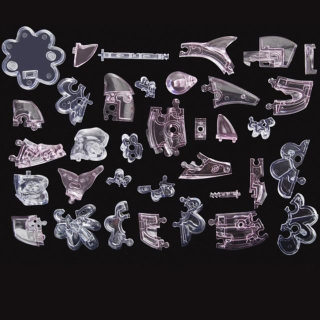 marque generique 3D diy cristal puzzle enfants enfants éducatif apprentissage jouet - dauphin rose