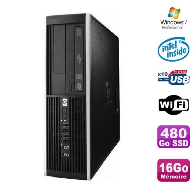 Hp - PC HP Elite 6000 Pro SFF E5400 2.7Ghz 16Go  480Go SSD WIFI W7 Pro Hp  - Produits reconditionnés et d'occasion