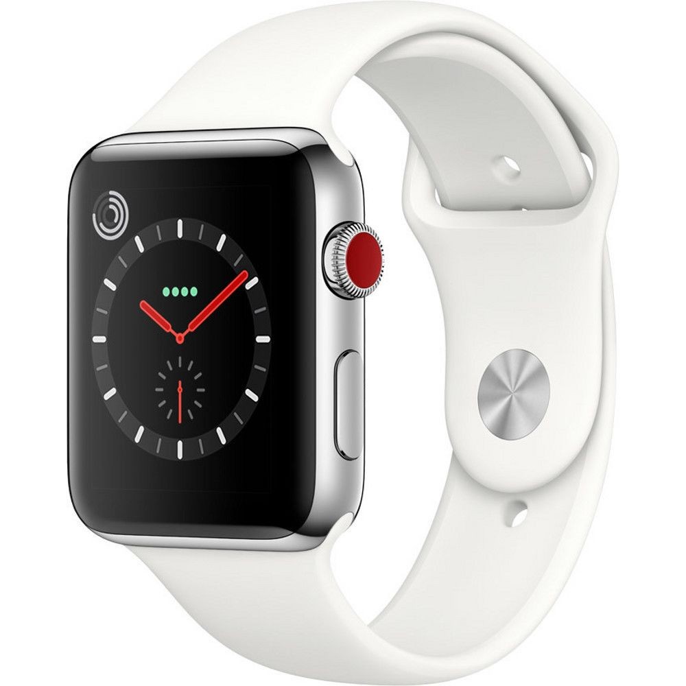 Apple Watch Apple Watch Série 3 - 4G (GPS + Cellular) - 38 mm - Aluminium - boitier Argent - bracelet Blanc - reconditionné
