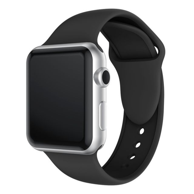 Wewoo - Bracelet Bande de montre en silicone à double rivets pour Apple Watch séries 3 et 2 & 1 38 mm (Noir) Wewoo  - Accessoires Apple Watch