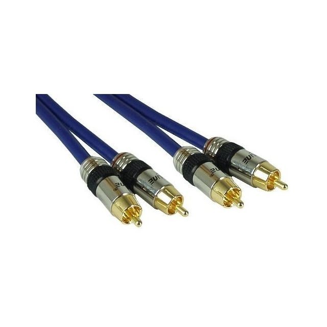 Alpexe - InLine® Cinch Kabel AUDIO, PREMIUM, connecteurs plaqués or, 2x RCA M / M, 0,5m Alpexe - Câble antenne
