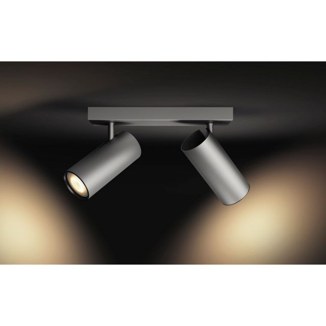 Lampe connectée White Ambiance BURATTO Spot barre tube 2x5.5W - Aluminium (télécommande incluse)
