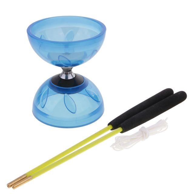 marque generique - 10,5cm triple roulement jouets diabolo jonglerie avec bâtons et chaîne set bleu marque generique  - Marchand Valtroon