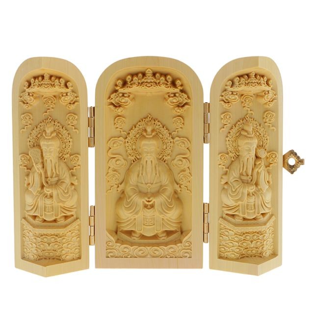 marque generique - Statue de bouddha sculpté casier boîte sculpture sculpture en buis style-8 marque generique  - Statue bouddha